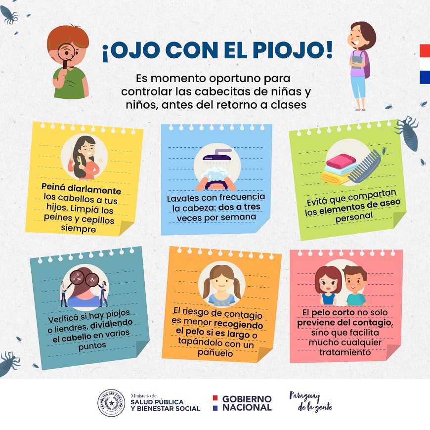 Ojo con el piojo! - Ministerio de Salud Publica y Bienestar Social