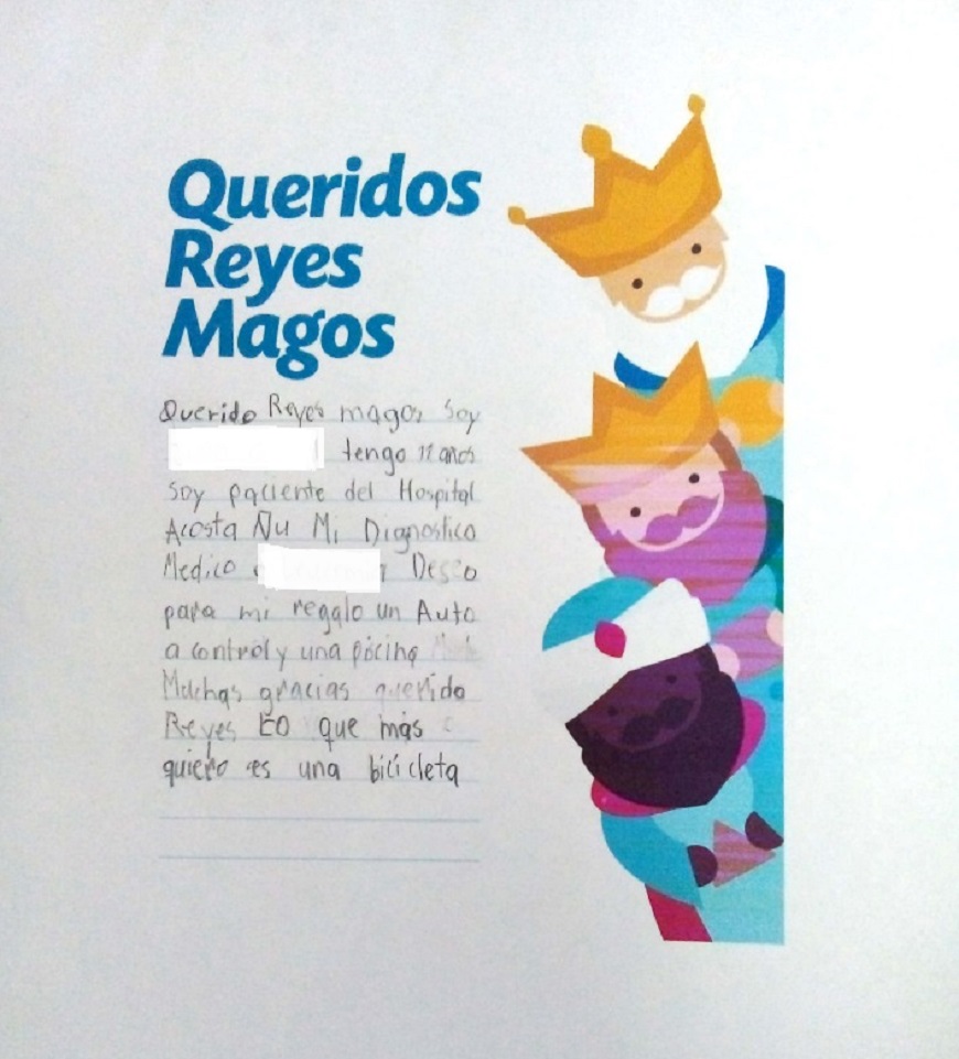Carta A Los Reyes Magos Deseos en cartas para los reyes magos, son escritas por niños del  pediátrico Acosta Ñu - Ministerio de Salud Publica y Bienestar Social