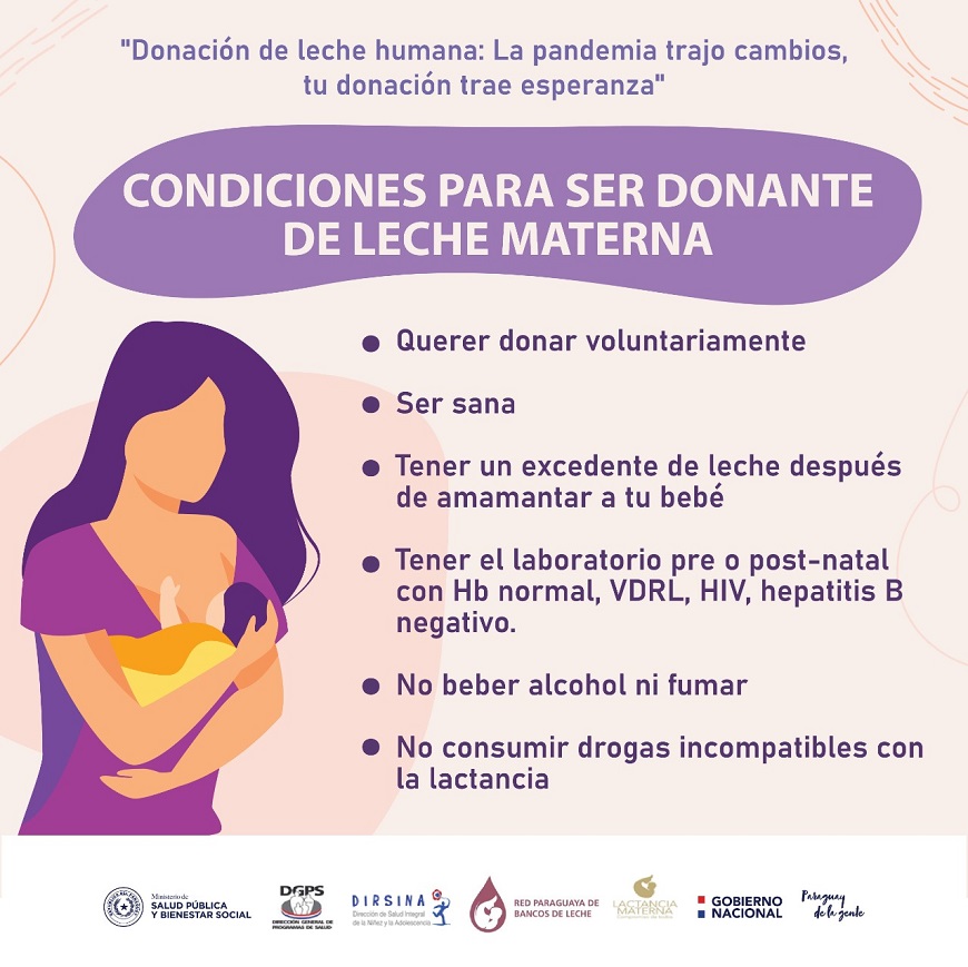 Sustancial Abuelo Elaborar Leche materna donada ¿Cómo manejarla? - Ministerio de Salud Publica y  Bienestar Social